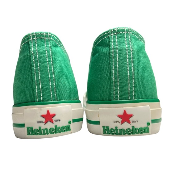 Heineken Green Canvas Low Top Sneaker Size 7.5 - Picture 2 of 10